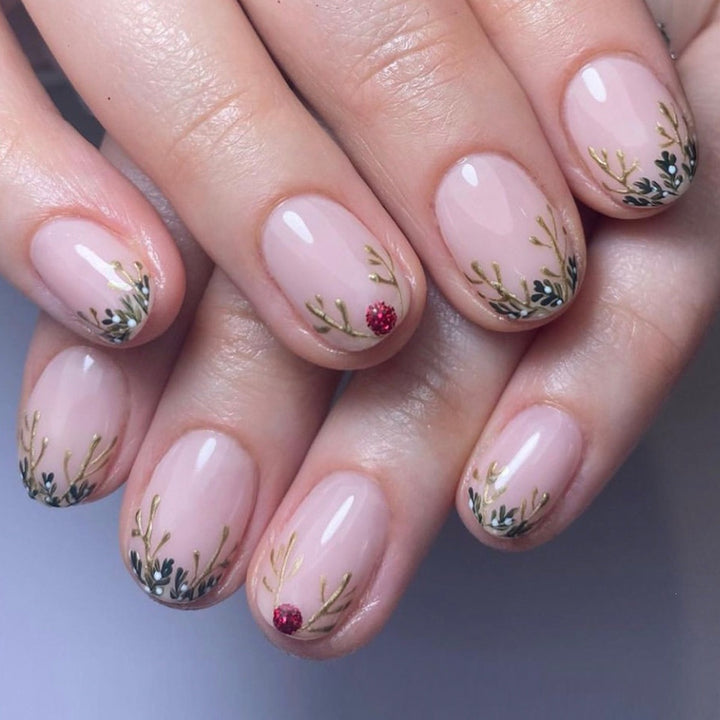 Elegant artificial nail set with bright green French tips Stornfield