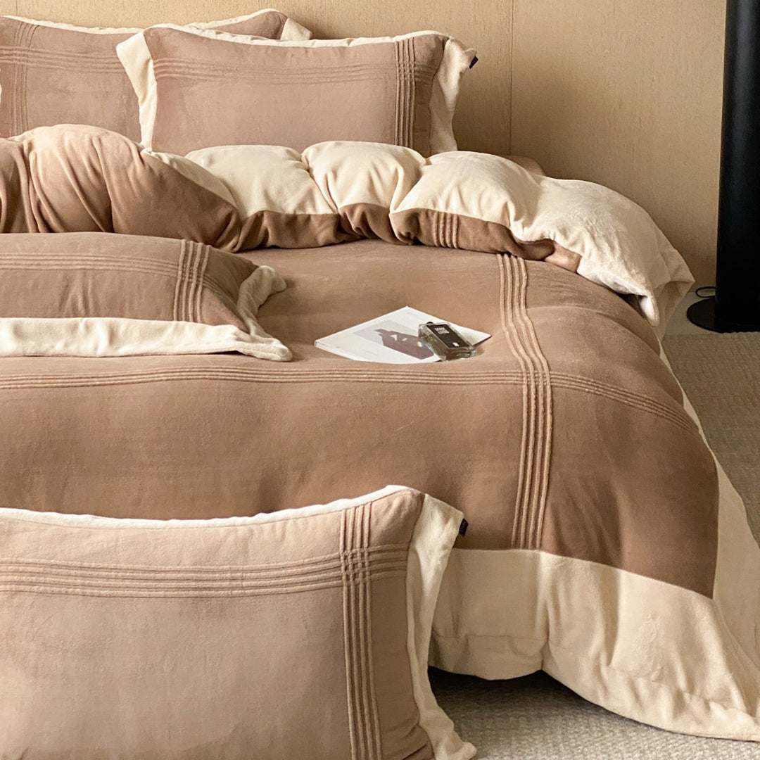 Linen-Blend Pintuck Duvet Cover Set with Matching Pillow Shams
