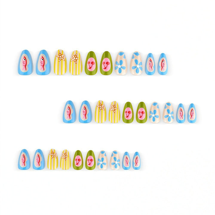 Creative Nail Art Set with Playful Designs Stornfield