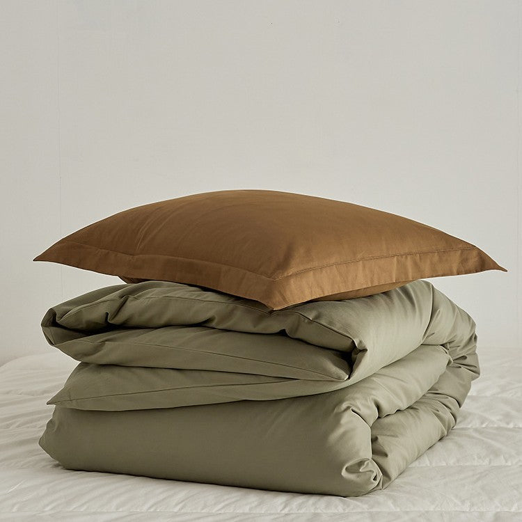 Premium Cotton-Sateen Reversible Duvet Cover and Envelope Pillowcase Set