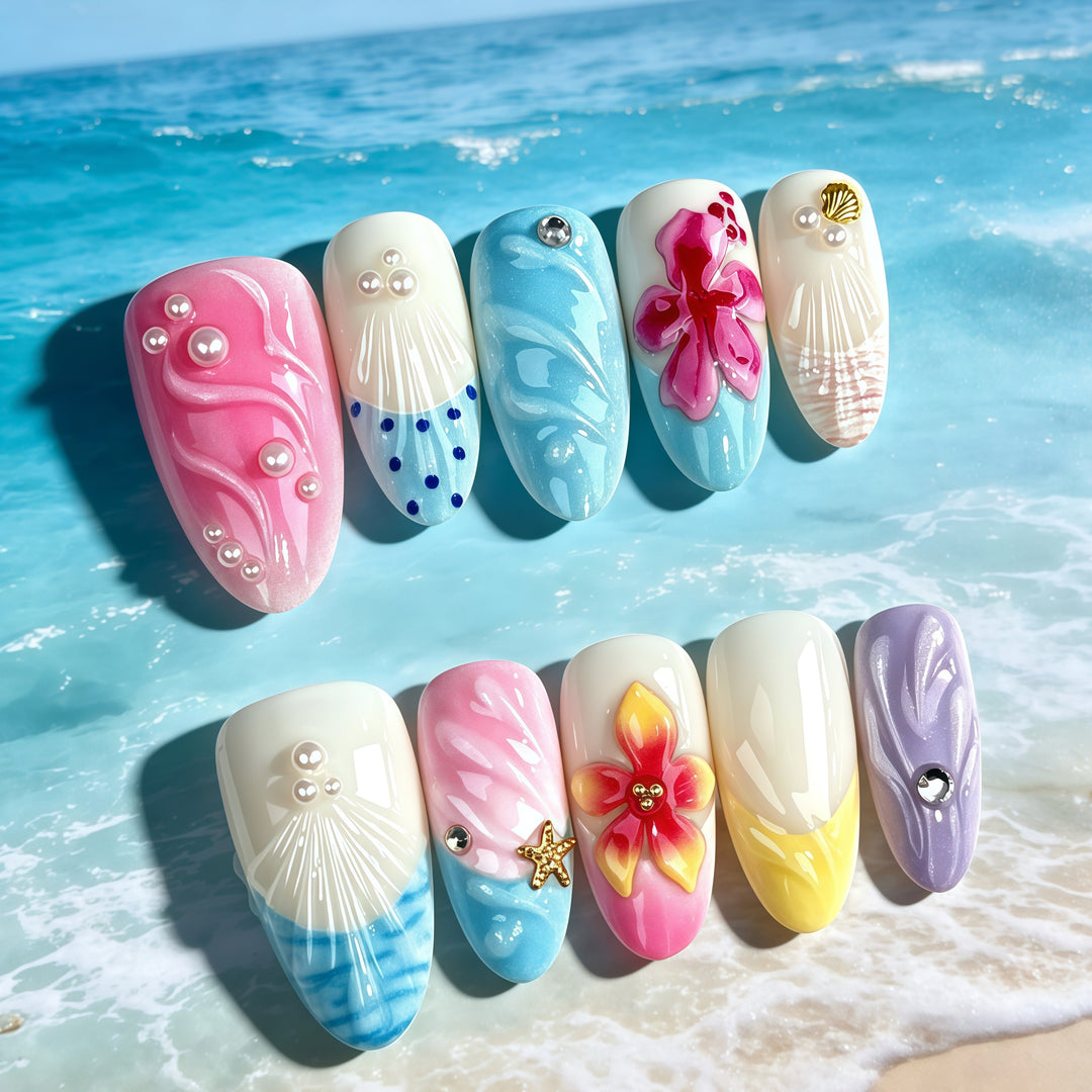 Vibrant Artistic Press-On Nail Set