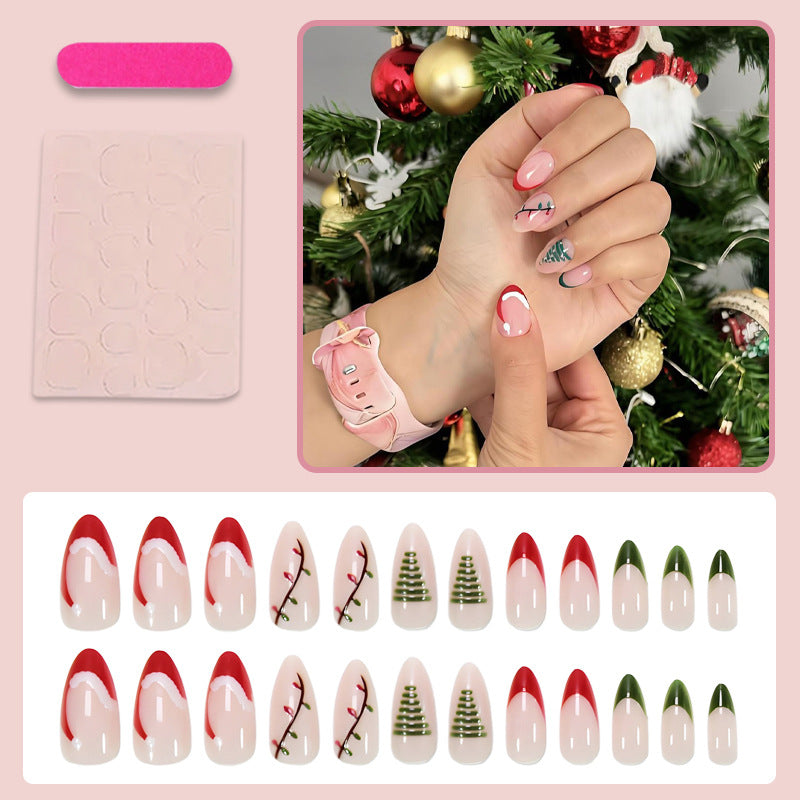 Artificial nail set with elegant Christmas motifs Stornfield