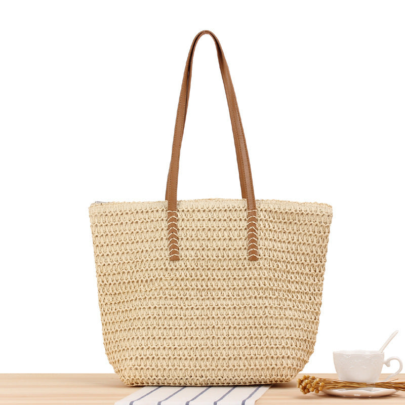 Elegant Bast Tote Bag with Sturdy Leather Handles Stornfield