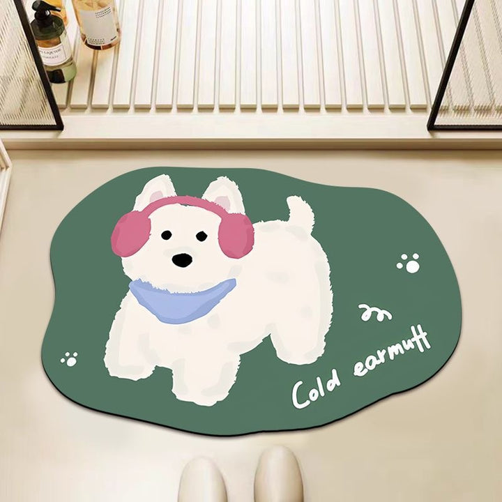 Playful Dog-Shaped Bath Mat