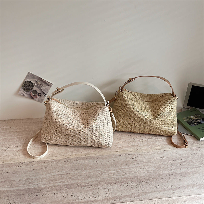 Elegant Straw Bag with Removable Shoulder Strap Stornfield