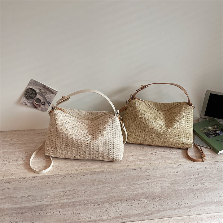 Elegant Straw Bag with Removable Shoulder Strap Stornfield