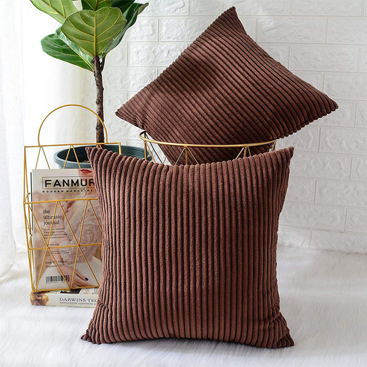 Ribbed Corduroy Textured Throw Pillow Covers