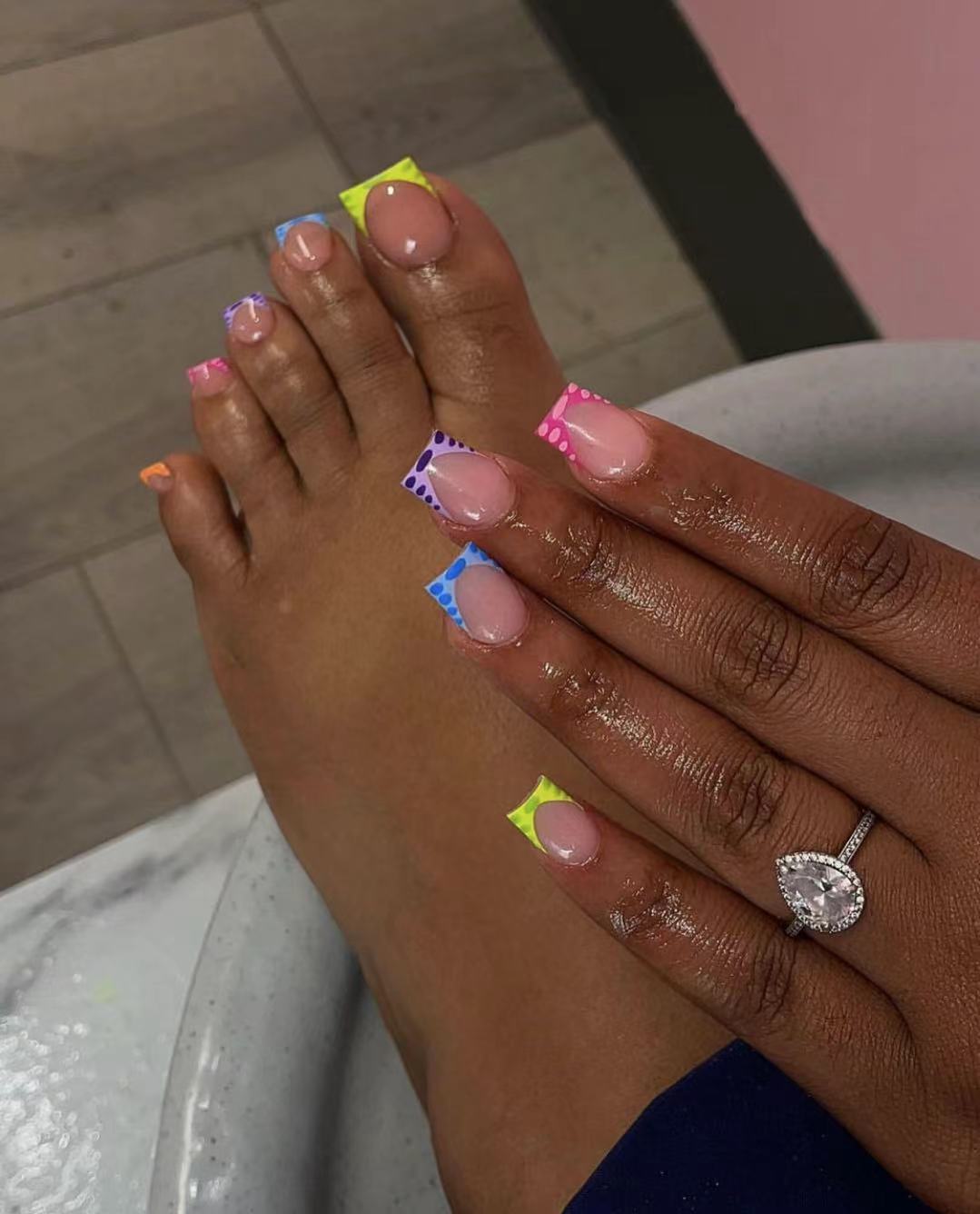 Vibrant Colorful Pedicure Nail Art Stornfield