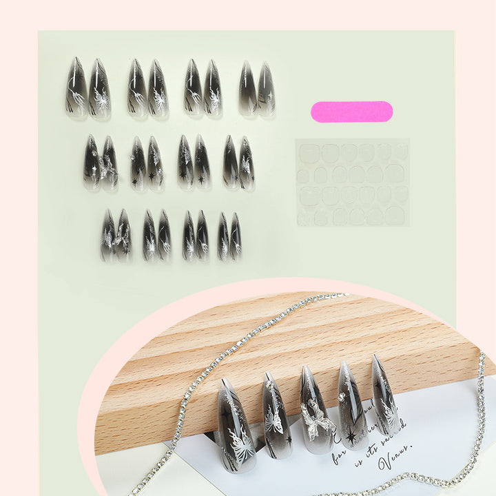 Artistic Short Press-On Nail Set with Floral and Graphic Designs Stornfield
