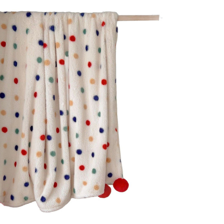 Plush Gingham Check Embroidered Fleece Throw Blanket with Bear Applique