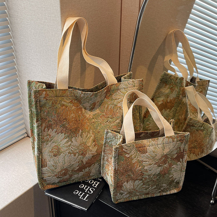 Floral Patterned Artisan Tote Bag