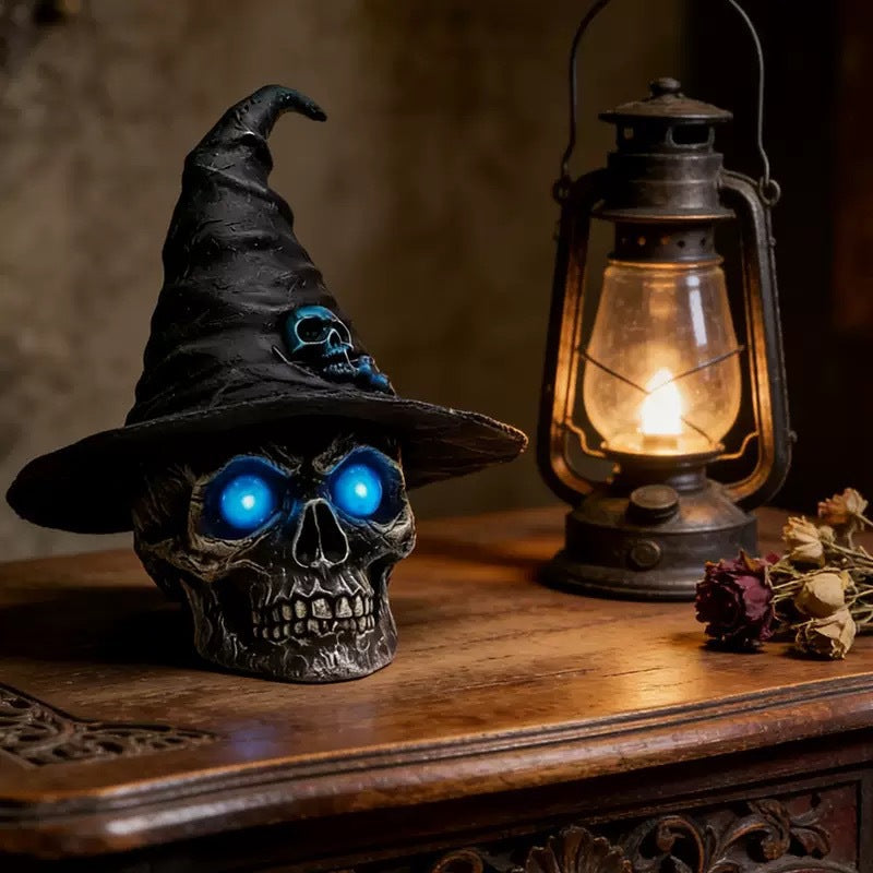 Decorative skull with witch hat Stornfield
