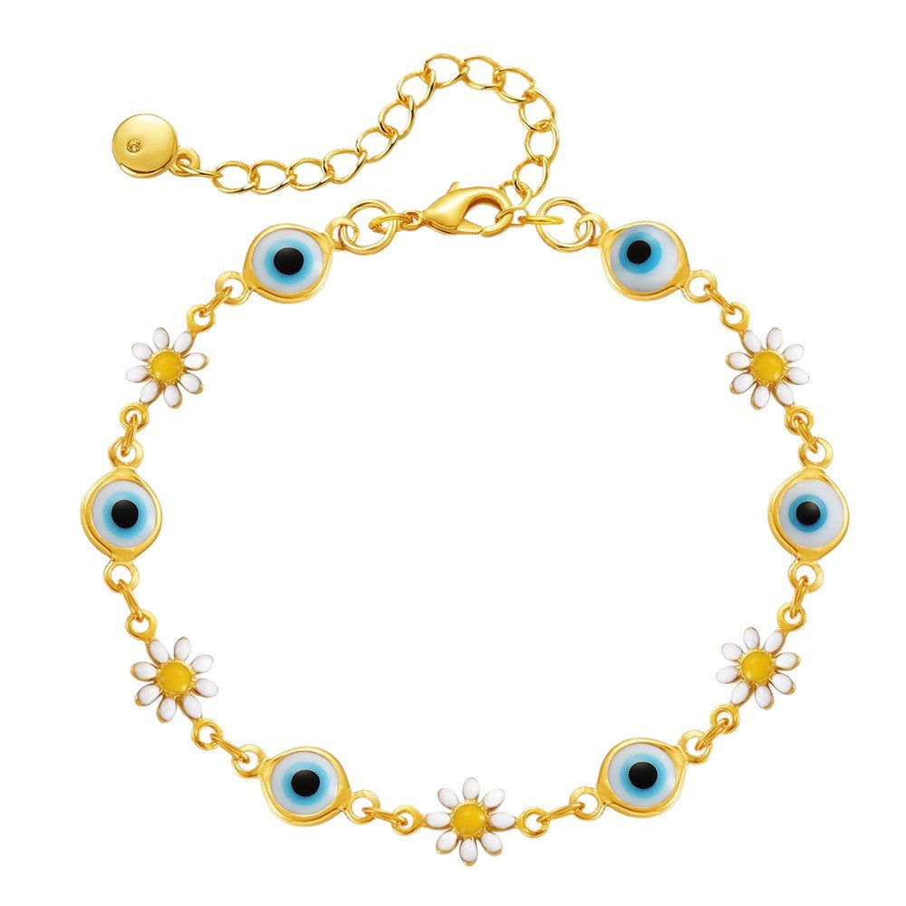 Floral Evil Eye Charm Anklet Stornfield