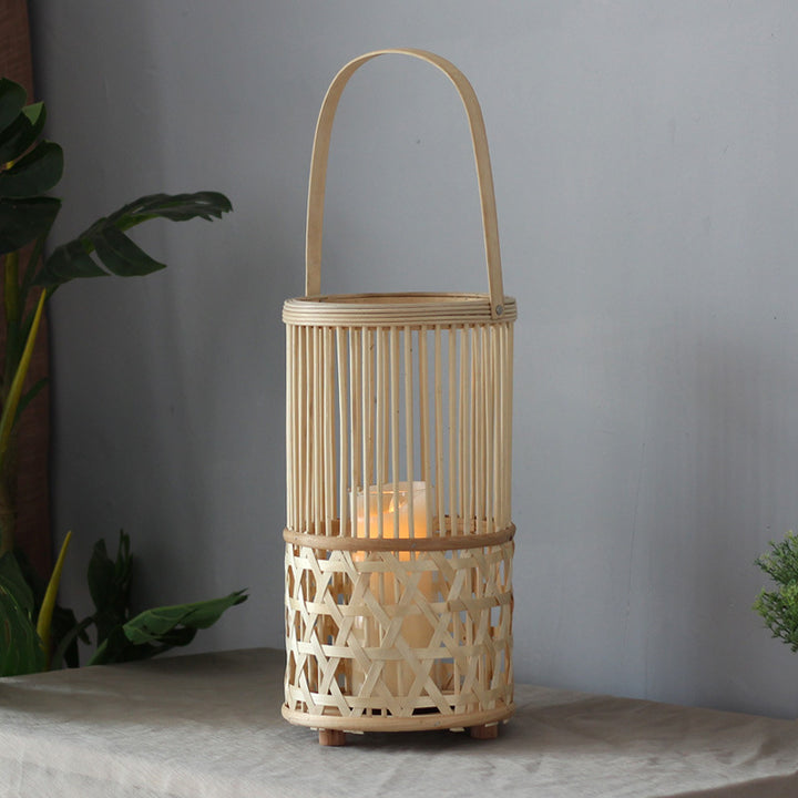 Handcrafted lantern made of rattan Stornfield