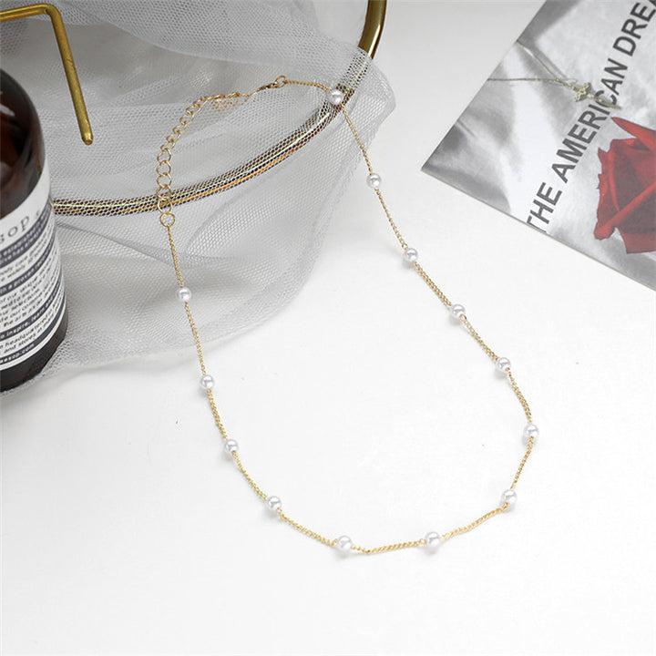 Delicate Pearl Accented Chain Necklace Stornfield
