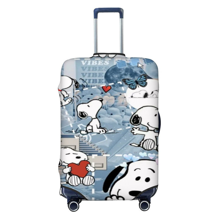 Unisex nano elastic suitcase cover with Snoopy comic motif, stretchy protective cover for trolley with four wheels Stornfield