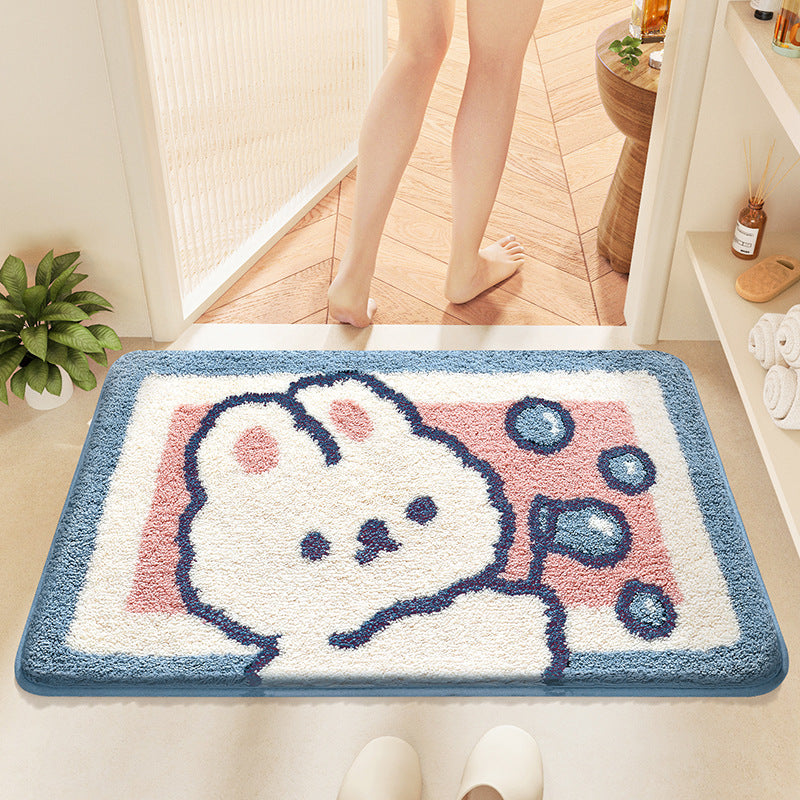 Plush Cartoon Cat Bath Mat