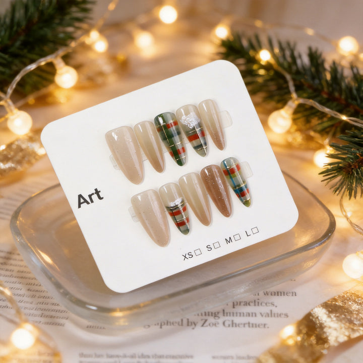 Modern Geometric Press-On Nail Set Stornfield