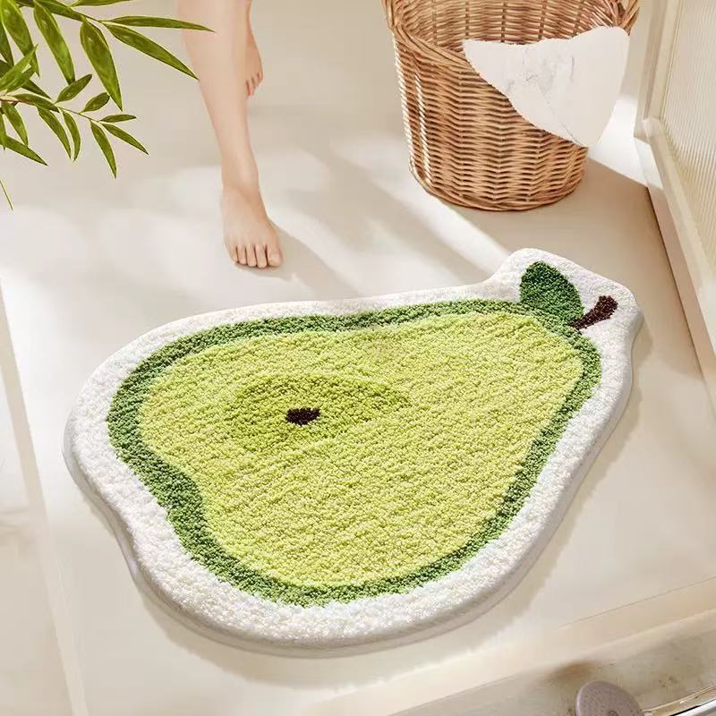 Avocado-Shaped Indoor Bath Mat for Bathroom