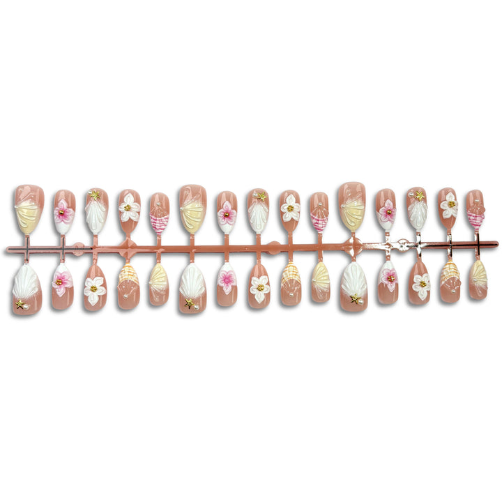 Floral Artwork Press-On Nail Set