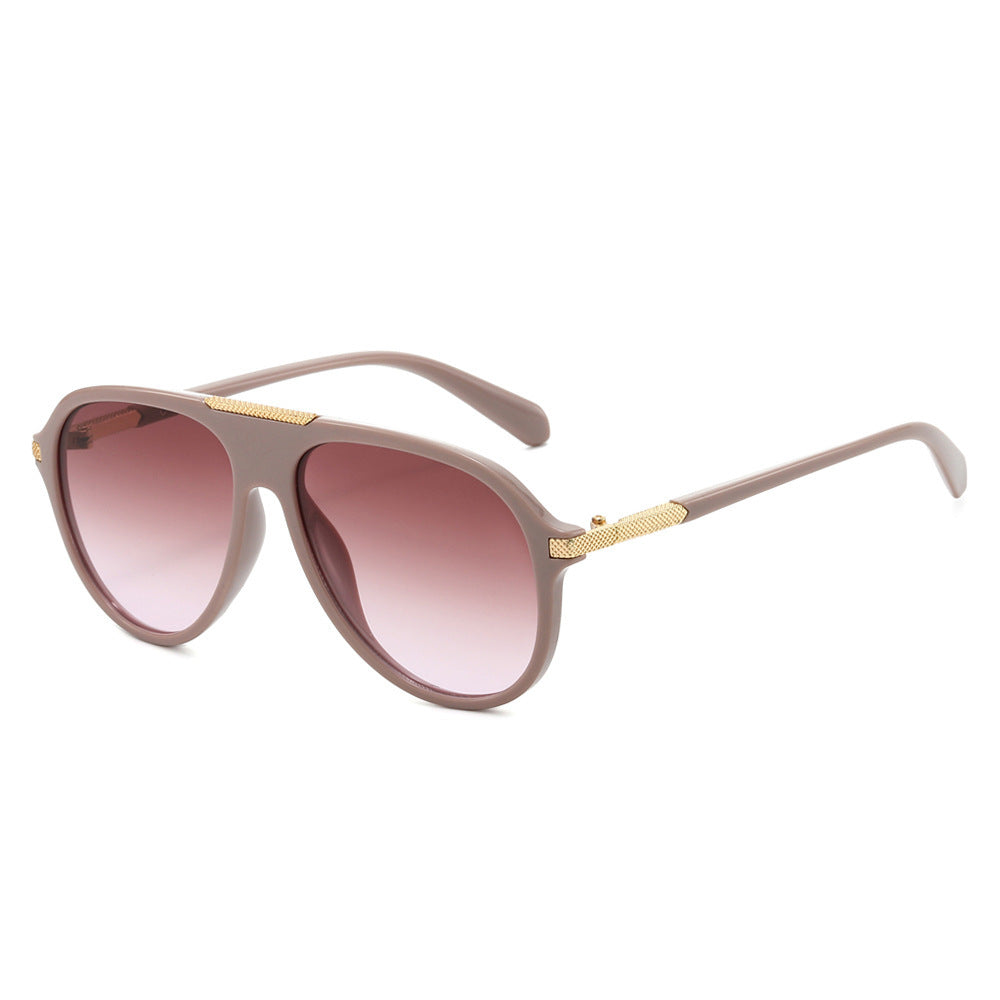 Oversized Aviator Sunglasses with Metallic Accents Stornfield
