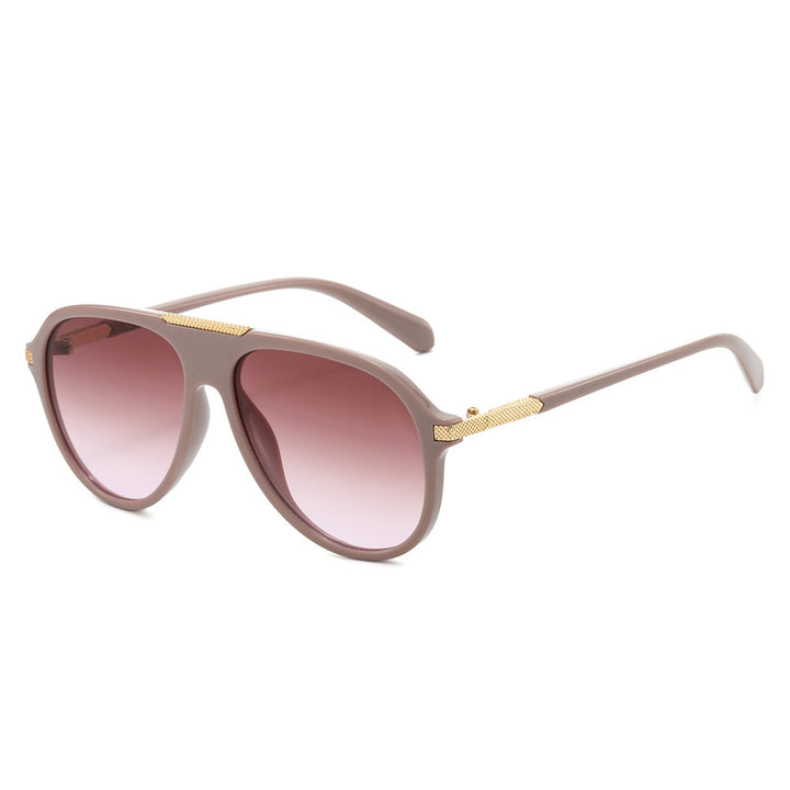 Oversized Aviator Sunglasses with Metallic Accents Stornfield