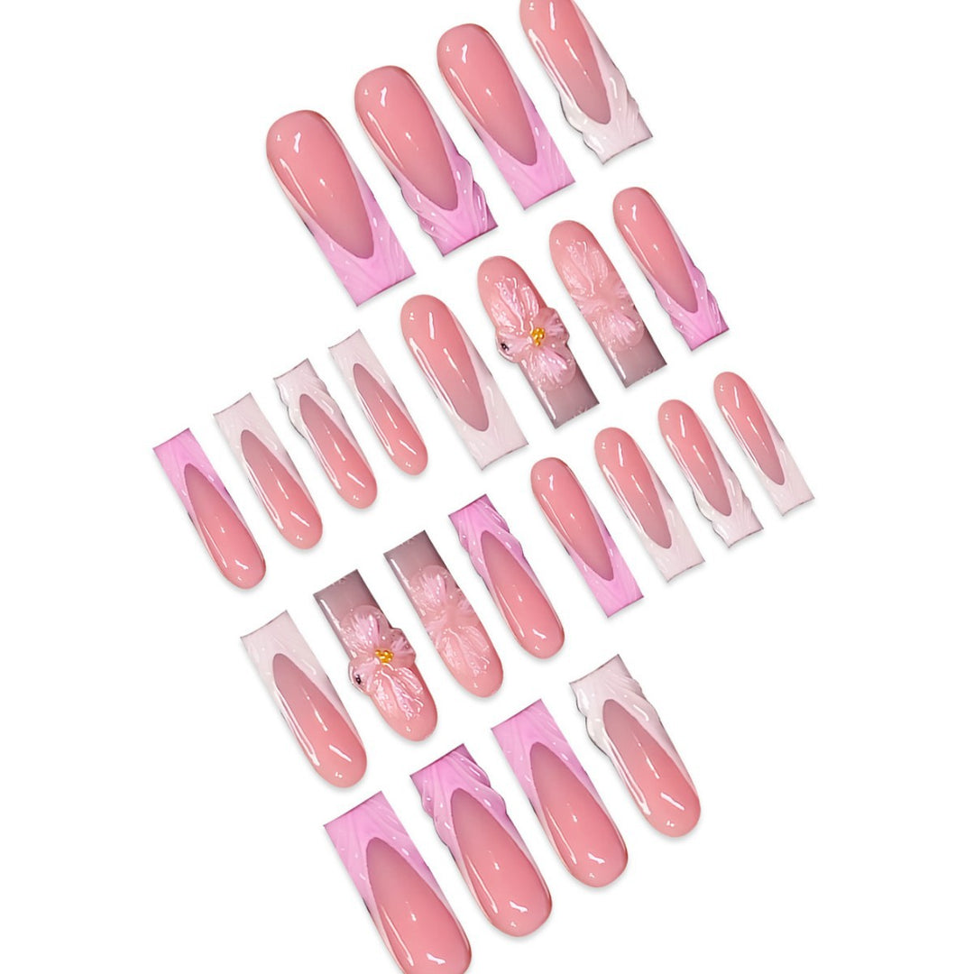 3D Floral Design Press-On Nails Stornfield