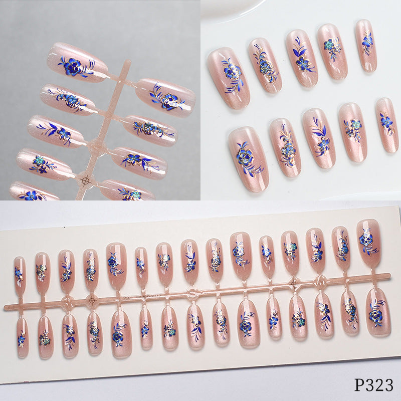 Floral Design Press-On Nail Tips Stornfield