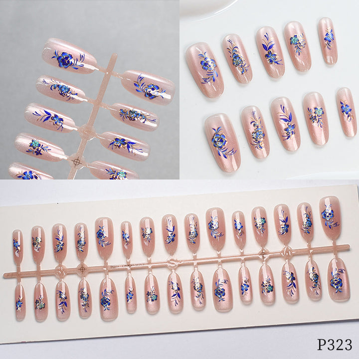 Floral Design Press-On Nail Tips Stornfield