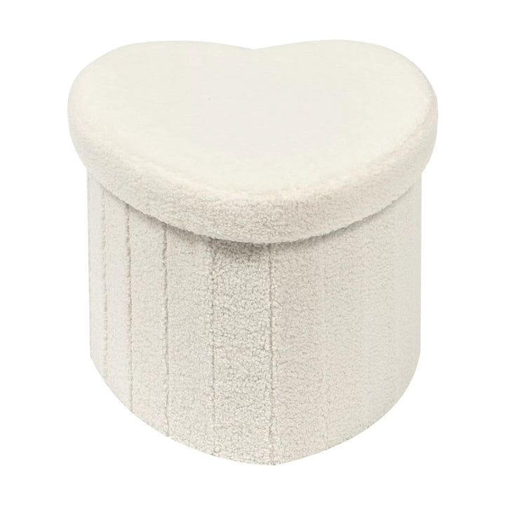 Heart-Shaped Plush Storage Ottoman Stornfield