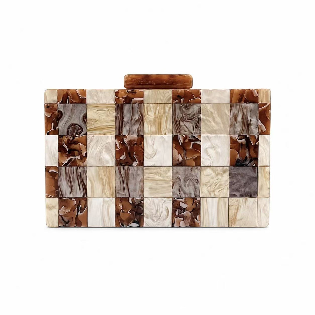 Intricate Patchwork Acrylic Clutch