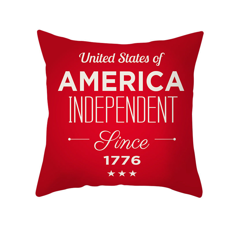 Patriotic Independence Day Cotton Canvas Throw Pillow Cover