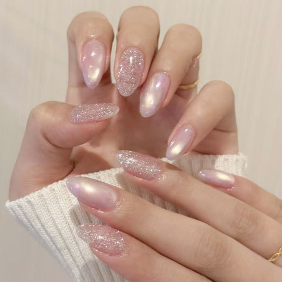Press-On Nail Set with Glitter Accents