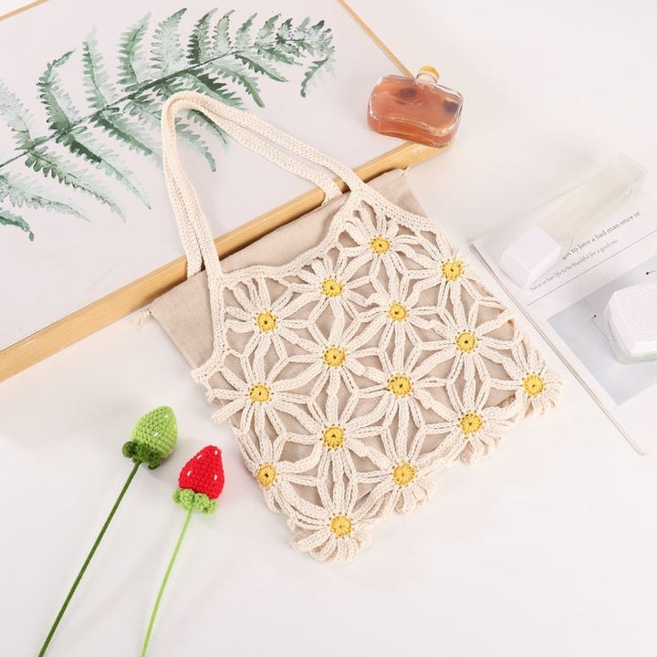 Handcrafted flower pattern shopper bag Stornfield