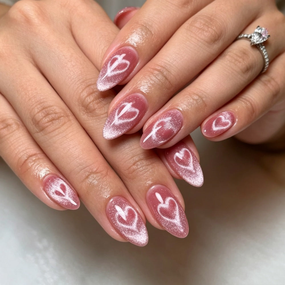 Artificial nails in romantic heart design Stornfield