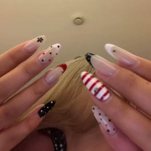 Artistic Stiletto Press-On Nail Set with Unique Patterns Stornfield