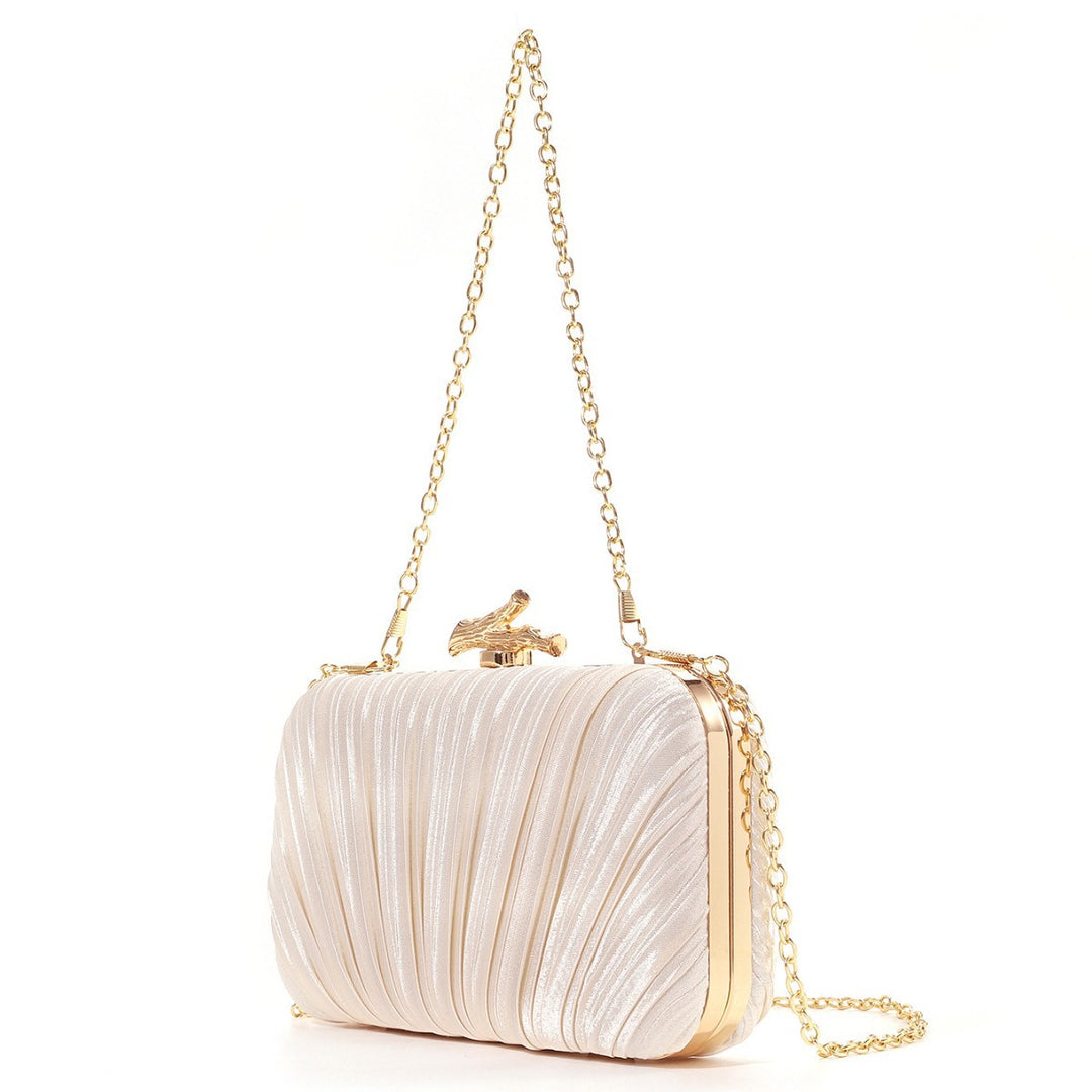 Pleated Metallic Evening Clutch