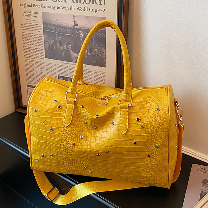 Elegant Handbag with Luxurious Crocodile Pattern and Colorful Applications Stornfield