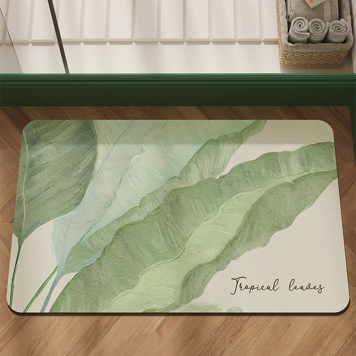 Floral Print Bathroom Mat