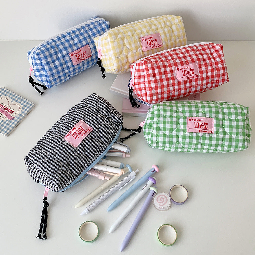 Quilted Gingham Pencil Case Stornfield