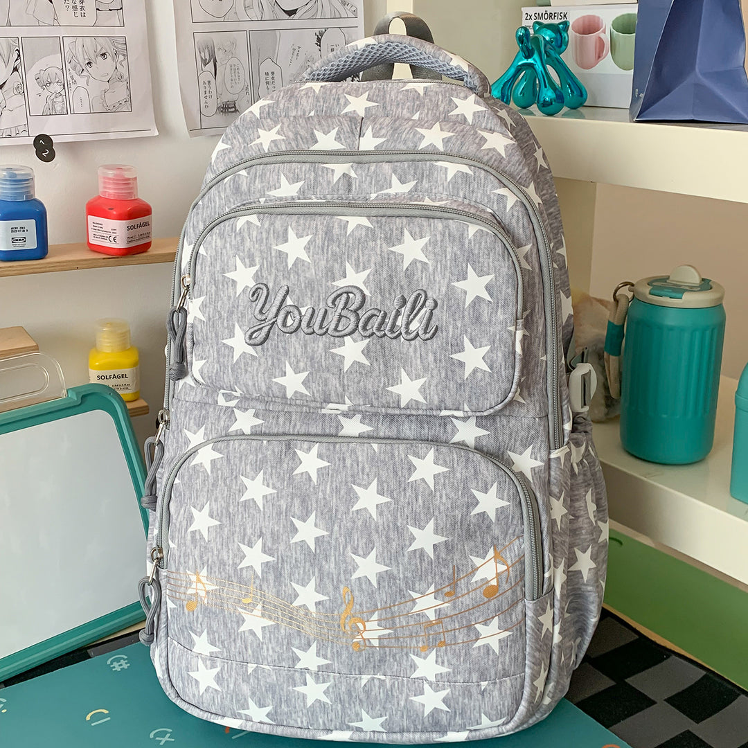 Star-Patterned Canvas Backpack Stornfield
