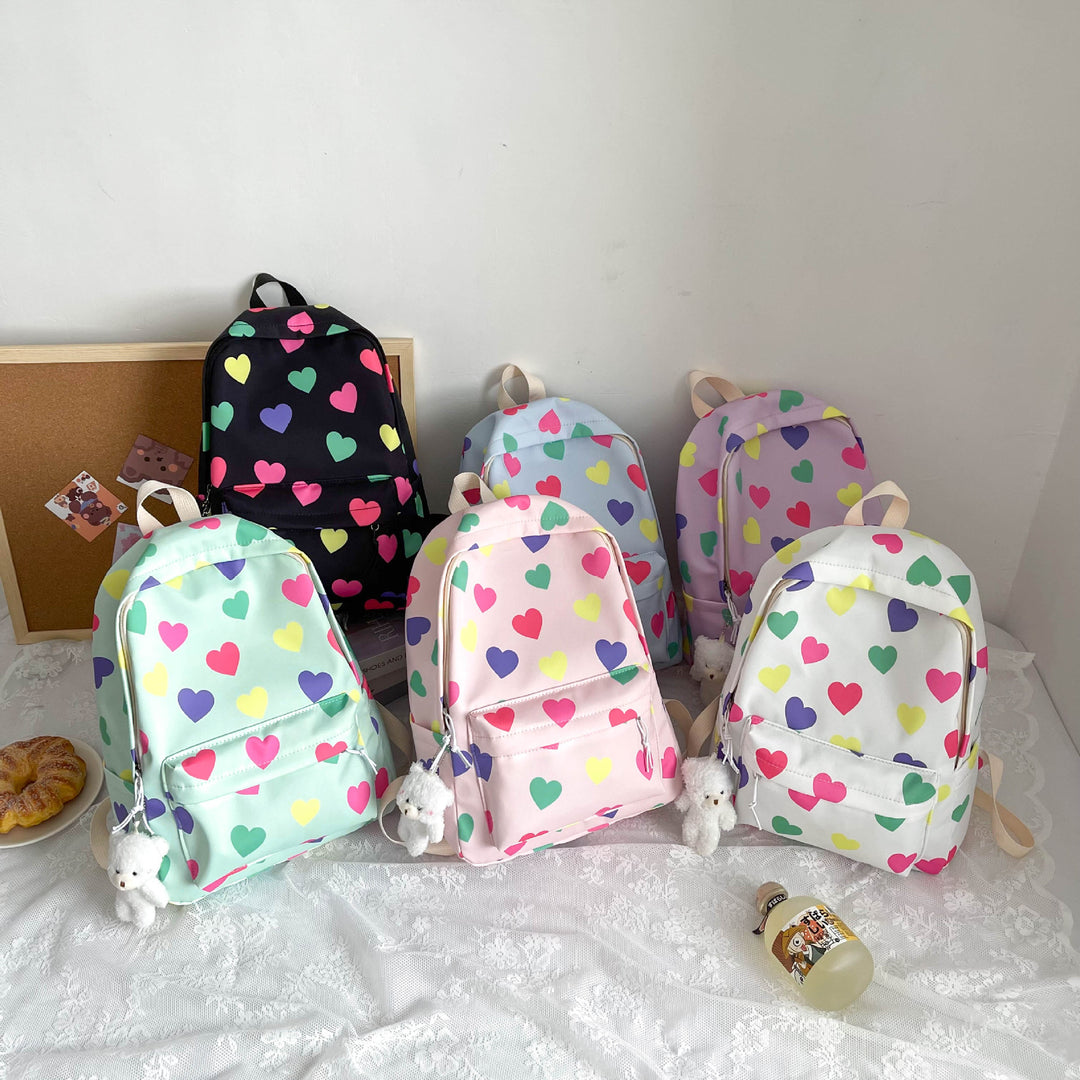 Heart-Patterned Casual Backpack Stornfield
