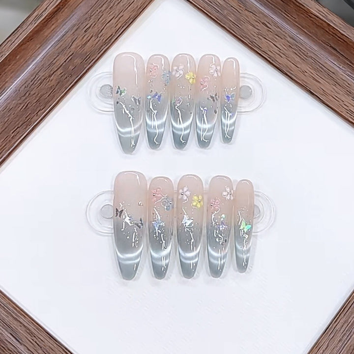 Artistic Floral Design Press-On Nail Set Stornfield