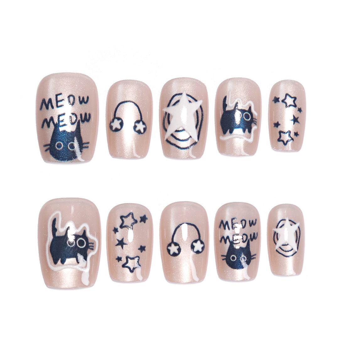 Artificial nail art with cat designs Stornfield