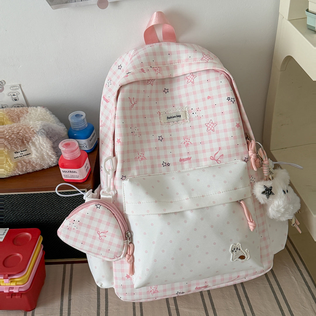 Stylish Checks Print Casual Backpack Stornfield