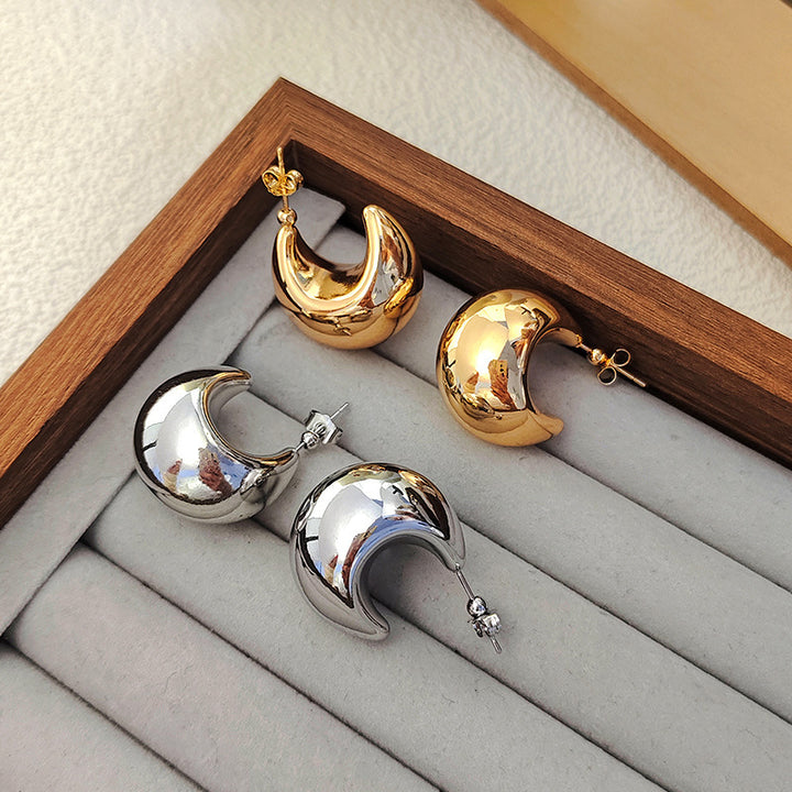 Shiny stainless steel stud earrings Stornfield