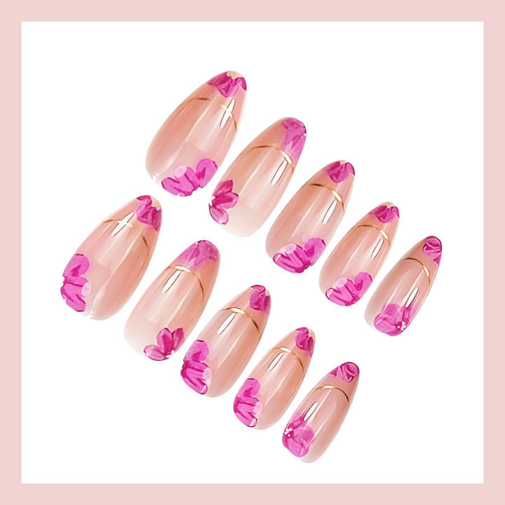 Artificial nails with floral decorations Stornfield