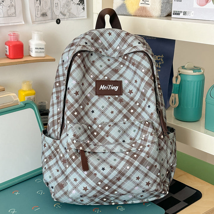 Plaid Pattern Casual Backpack Stornfield