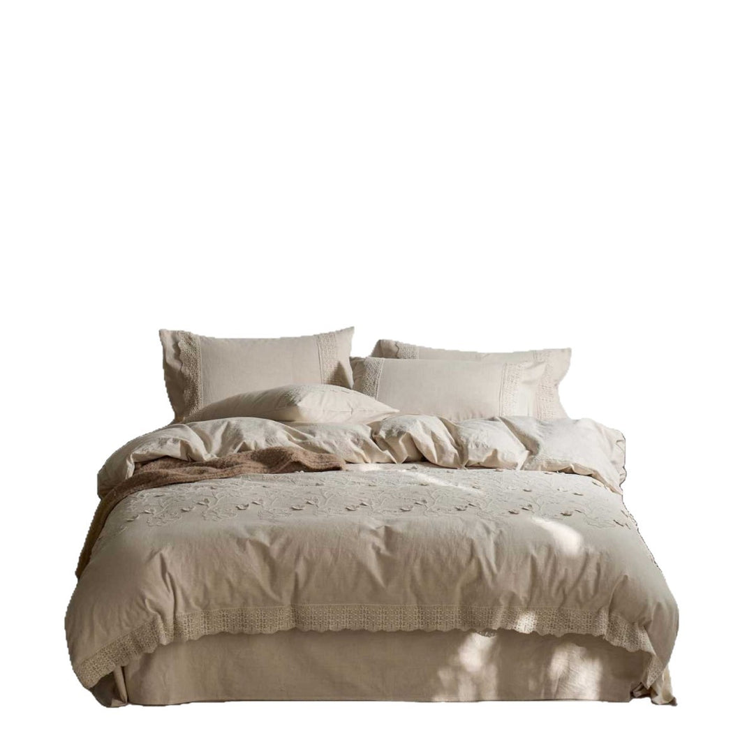 Embroidered Linen Duvet Cover Set