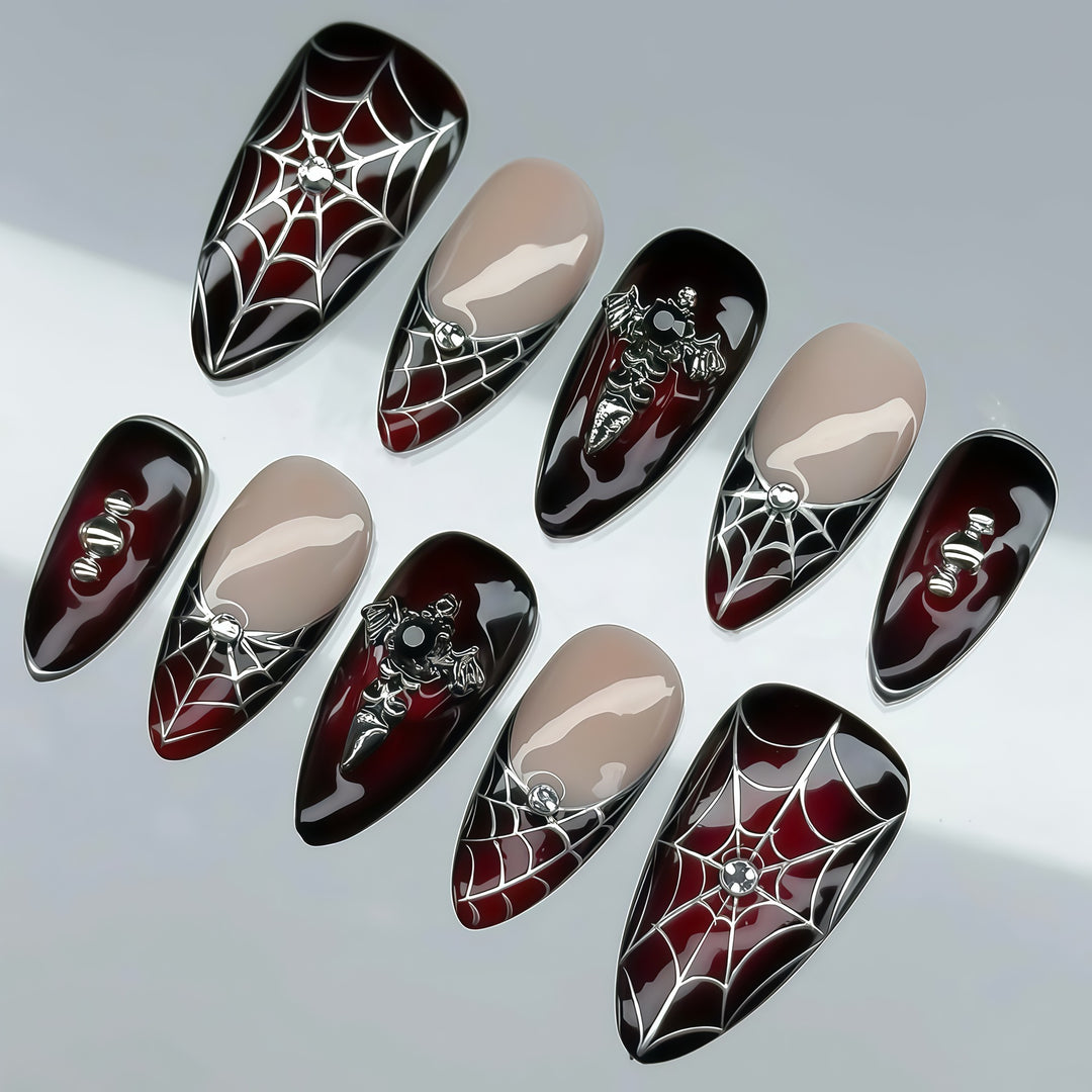 Gothic-Themed Press-On Nail Set